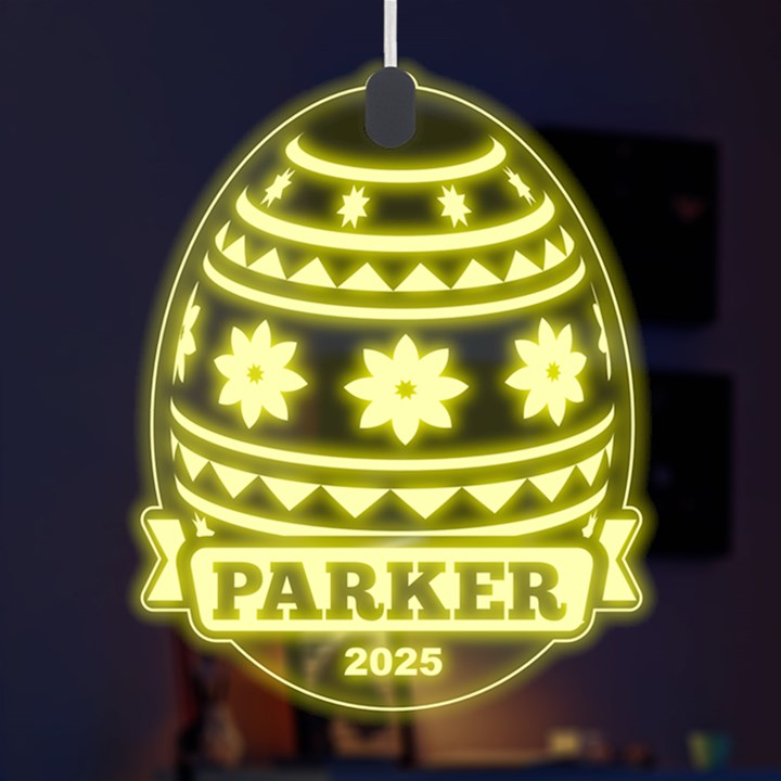 Personalized Name Easter Pattern 5 LED Acrylic Ornament