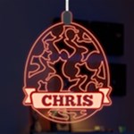 Personalized Name Easter Bunny Pattern LED Acrylic Ornament Front