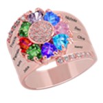 Diamond 8 Name Heart Ring 925 Sterling Silver Ring Front