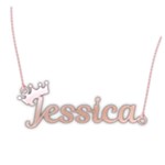 Personalized Name Crown 925 Sterling Silver Name Pendant Necklace Front