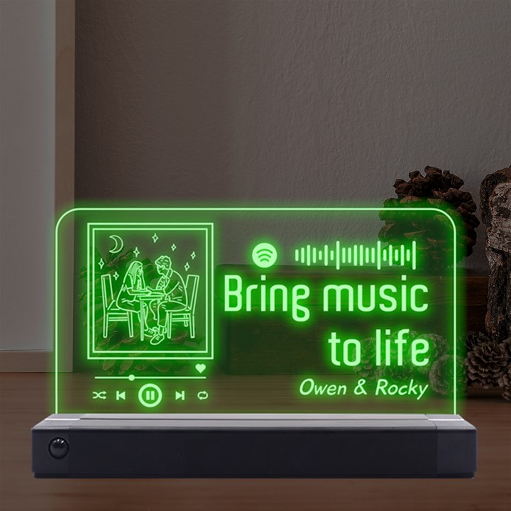 Personalized Music Player Any Text LED Acrylic Message Display