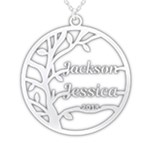 Personalized Name Couple 925 Sterling Silver Pendant Necklace Front