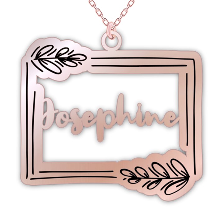 Personalized Name Plant Frame 925 Sterling Silver Pendant Necklace