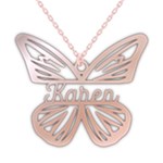Personalized Name Butterfly 925 Sterling Silver Pendant Necklace Front