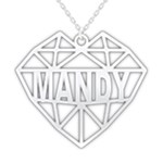 Personalized Name Heart Pattern 3 925 Sterling Silver Pendant Necklace Front