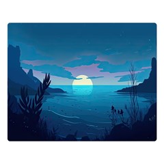 Ai Generated Ocean Sea Water Anime Nautical 2 Premium Plush Fleece Blanket (large)