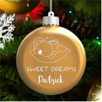 Personalized Koala Sweet Dreams Name LED Glass Round Ornament Front
