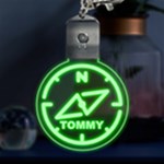 Personalized Name Circle Compass Multicolor LED Acrylic Ornament Front