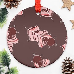 Feather Round Ornament (two Sides)