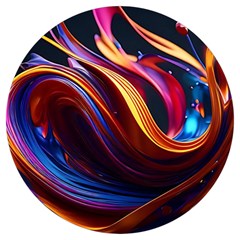 Ai Generated Waves Splash Liquid Paint Wall Round Trivet