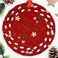 Flowers-106 Round Filigree Ornament (two Sides)
