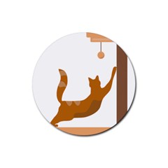Animal Cat Pet Feline Mammal Rubber Coaster (round)