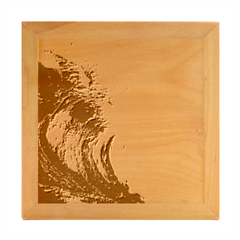 Tsunami Big Blue Wave Ocean Waves Water Wood Photo Frame Cube
