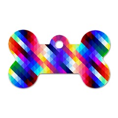 Abstract Background Colorful Pattern Dog Tag Bone (one Side)