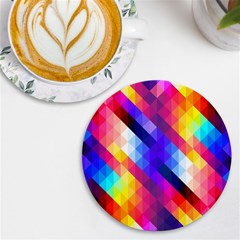 Abstract Background Colorful Pattern Uv Print Round Tile Coaster