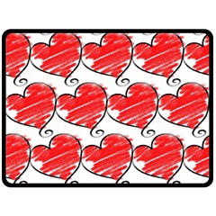 Seamless-heart-red Fleece Blanket (large)