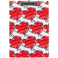 Seamless-heart-red A4 Acrylic Clipboard