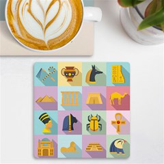 Egypt-icons-set-flat-style Uv Print Square Tile Coaster 