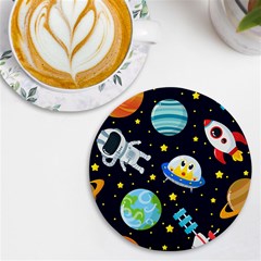 Space-seamless-pattern   - Uv Print Round Tile Coaster