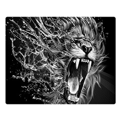 Lion Furious Abstract Desing Furious Two Sides Premium Plush Fleece Blanket (large)