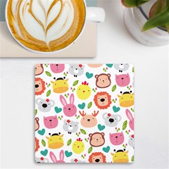 Cute Animals Cartoon Seamless Background Uv Print Square Tile Coaster 