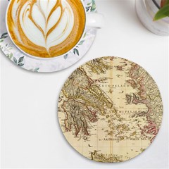 Map Of Greece Archipelago Uv Print Round Tile Coaster