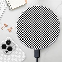 Black And White Checkerboard Background Board Checker Wireless Fast Charger(white)