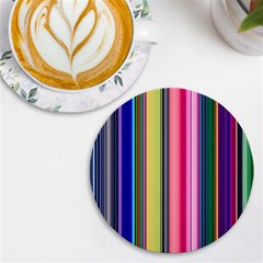 Pastel Colors Striped Pattern Uv Print Round Tile Coaster