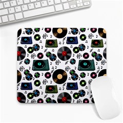 Records Vinyl Seamless Background Large Mousepad