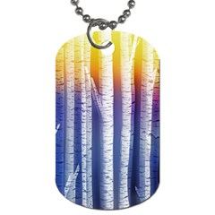 Birch Tree Background Scrapbooking Dog Tag (one Side)