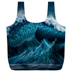 Tsunami Waves Ocean Sea Water Rough Seas Full Print Recycle Bag (xxxl)
