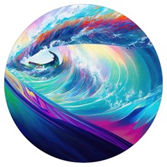 Waves Ocean Sea Tsunami Nautical Nature Water Round Trivet