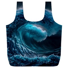 Tsunami Waves Ocean Sea Water Rough Seas Full Print Recycle Bag (xxxl)