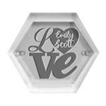 Personalized Love Anniversary Date Name Hexagon Wood Jewelry Box Front