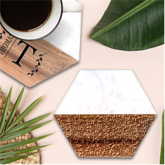 Abstract Secred Code Marble Wood Coaster (hexagon) 