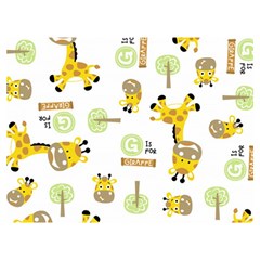 Vector Pattern With Cute Giraffe Cartoon Two Sides Premium Plush Fleece Blanket (extra Small)