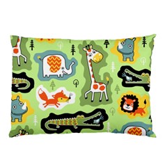 Seamless-pattern-with-wildlife-animals-cartoon Pillow Case
