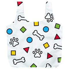 Dog Paw Seamless Pattern Foot Print Bone Full Print Recycle Bag (xxxl)