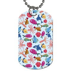 Sea Creature Themed Artwork Underwater Background Pictures Dog Tag (one Side)