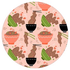 Japanese Street Food Soba Noodle In Bowl Pattern Round Trivet