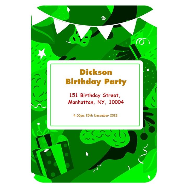 Birthday Invitation Card 5  x 7  (Rounded)