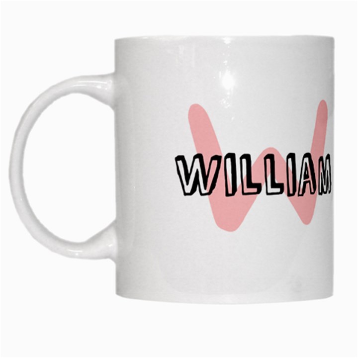 Personalized Initial Name White Mug