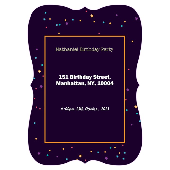 Birthday Invitation Card 5  x 7  (Bracket)