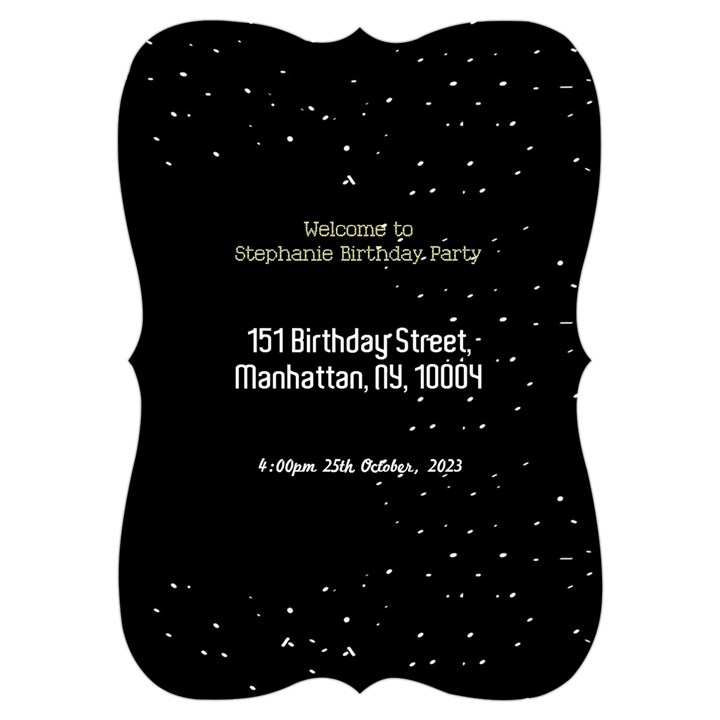 Birthday Invitation Card 5  x 7  (Bracket)