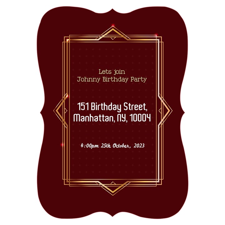 Birthday Invitation Card 5  x 7  (Bracket)