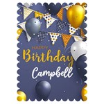 birthday Invitation Card 5  x 7  (Scallop) Front