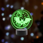 halloween Remote LED Acrylic Message Display (Black Round Stand)  Front