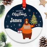 Christmas Bear Ornament (Round) Front