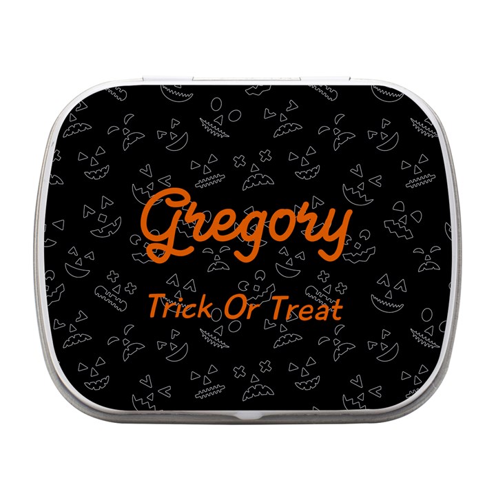 halloween Small Metal Box (White)