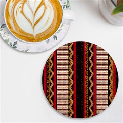 Textile Pattern Abstract Fabric Uv Print Round Tile Coaster
